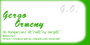 gergo ormeny business card